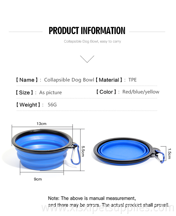 Factory Wholesale Outdoor Travel Portable Foldable Dog Water Food Bowl Collapsible Pet Dog Bowl